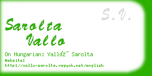 sarolta vallo business card